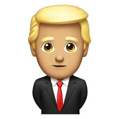 Trump wearing a red tie in a black suit sticker