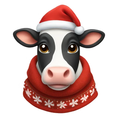 Cute Cow wearing Christmas Sweater  sticker