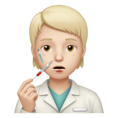 persona enferma con un termometro en la boca  pero que no tenga ropa de enferma y con una cara mas enferma sticker