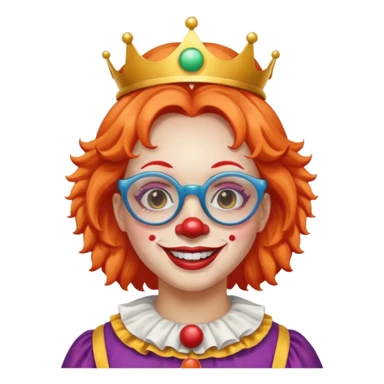 female clown with saint's halo with glasses sticker