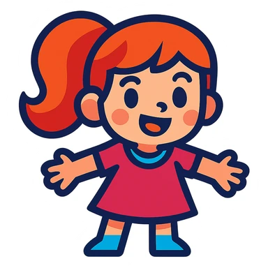 cute girl, vibrant toon style sticker