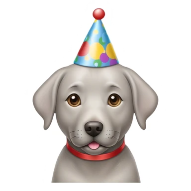 Silver Labrador with birthday hat sticker