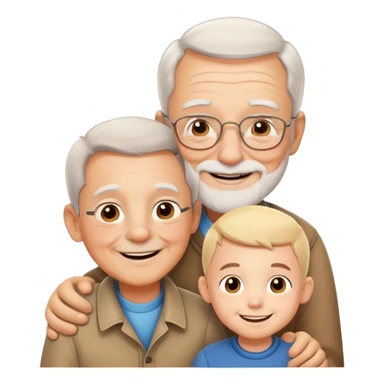 small kid with grandpa, smiling together, warm and friendly sticker
