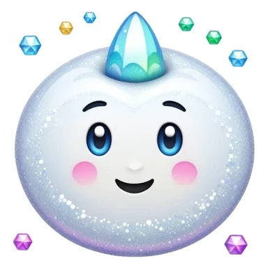 glitter white copo sticker