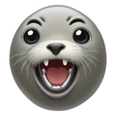 Terrified seal with an open mouth sticker