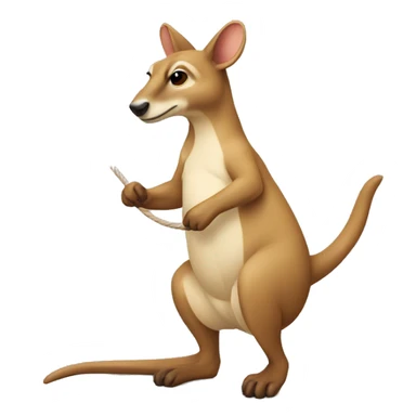 Kangourou qui fait de la corde à sauter sticker