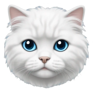 fluffy, blue eyes with white Scottish Fold sticker