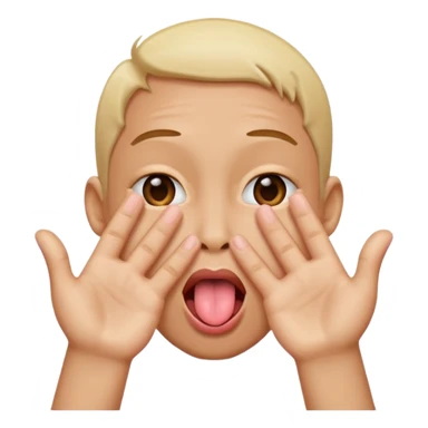 Person with tounge out and hands face oppiste of eachother  sticker