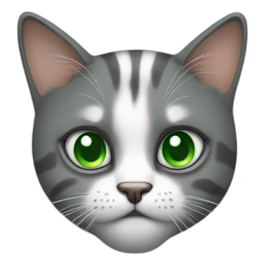 A back cat with green eyes looking confused and meowing sticker