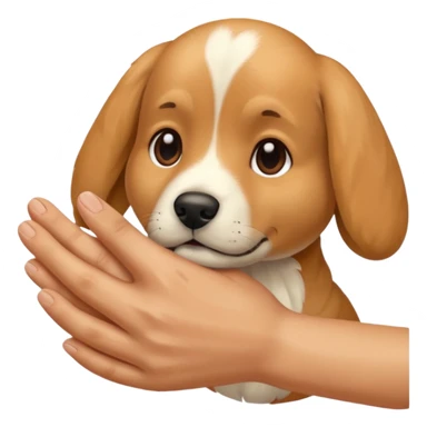 hand pets an animal sticker