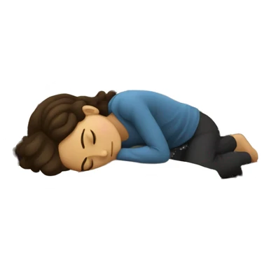 Wavy brunett girl Sleeping on the books sticker