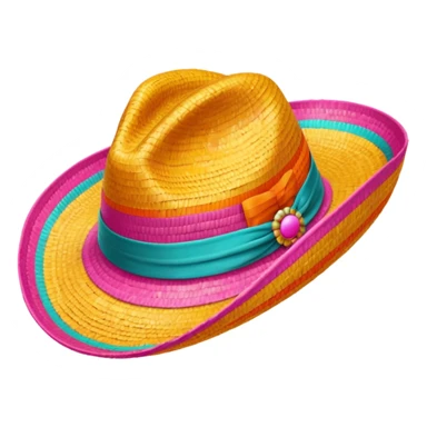 mexican hatwith happy colours (orange, yellow, pink, turquoise) sticker