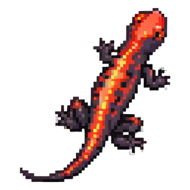 red-spotted salamander with black body and bright red spots sticker