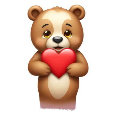Cute Bear giving love heart sticker