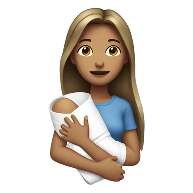 Girl with a broken arm in a cast sticker