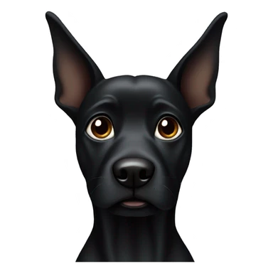 Black dog with pointed straight ears sticker