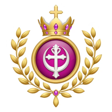 ave maria's emblem with a touch OF MAJENTA sticker