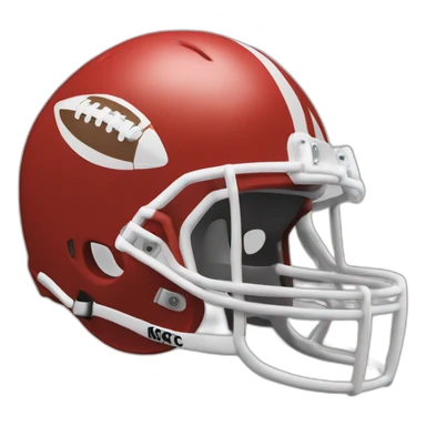 american football helmet with the letters smc sticker