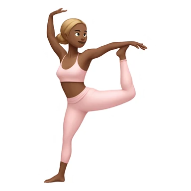 light brown hair yoga girl light pink clothes warrior pose  sticker