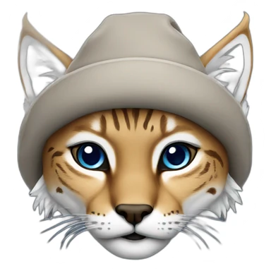 Lynx in winter cap sticker