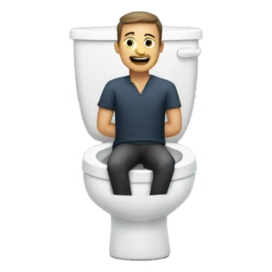 Man on toilet sticker