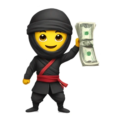 happy ninja with money sticker