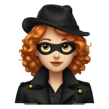 Chat noir avec fille rousse  sticker