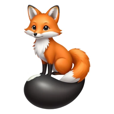 fox tail with a small black egg at the base of the tail sticker