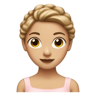 Ballerina with light skin and brown hair sticker