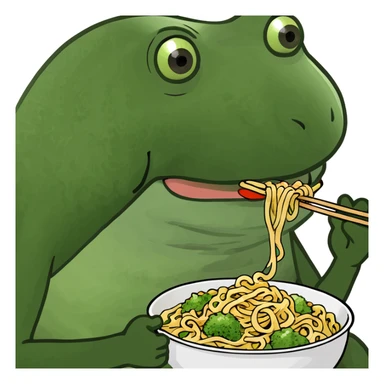 bufo eating noodles sticker