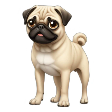 Pug missing hind leg sticker
