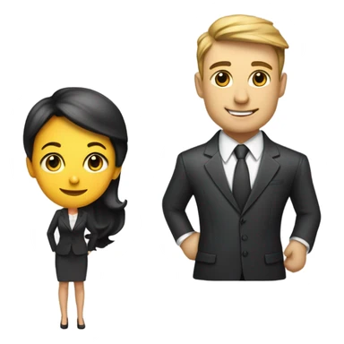 caucasian businessman and businesswoman sticker