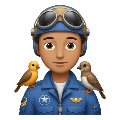 pilot with bird  sticker