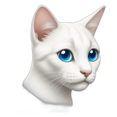 white cat with drooping ears and blue eyes sticker