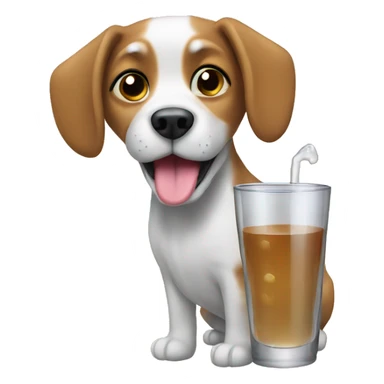 Dog drink whater sticker