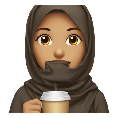 Muslim Girl drinking coffee sticker