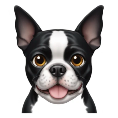 Black boston terrier sticker