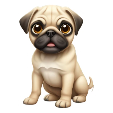 Cute pug puppies  sticker