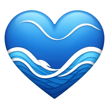 blue heart with a wave pattern sticker