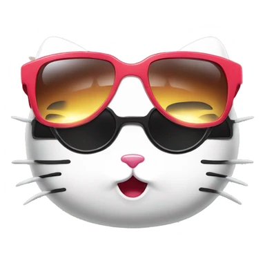 Hello kitty with sun glasses  sticker