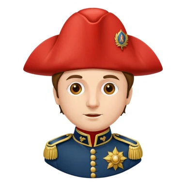 tomato wearing Napoleon Bonaparte's bicorne hat and military officer uniform sticker