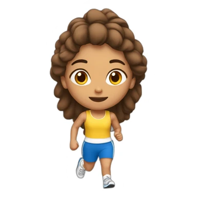 Chica pelo marrón Runner sticker