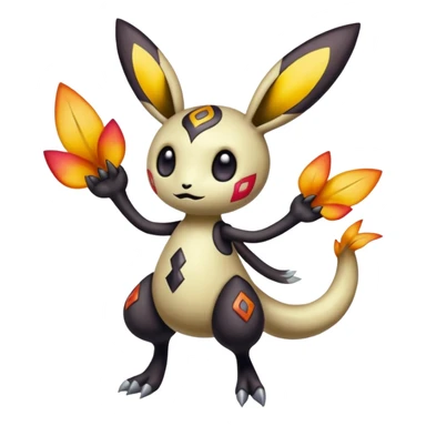 Meloetta-Mimikyu-Pokémon-Fakémon-fusion-hybrid-creature sticker