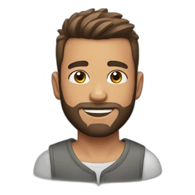 Buzcut haircut and faded beard boy sticker