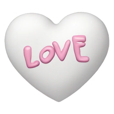 White heart with pastel pink roses and love you sticker