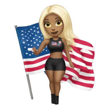 nicki minaj holding american flag sticker