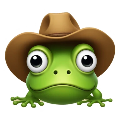 Frog wearing a cowboy hat sticker
