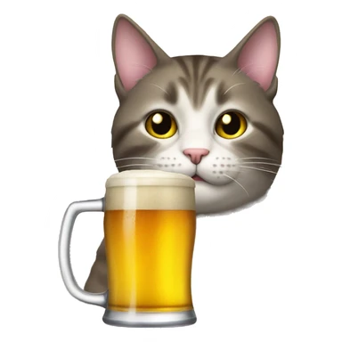 Cat with pint of beer sticker