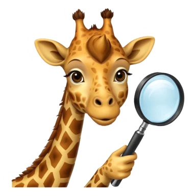 curious giraffe with magnifying glass sticker