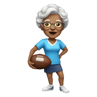 light skinned Granny playing football sticker